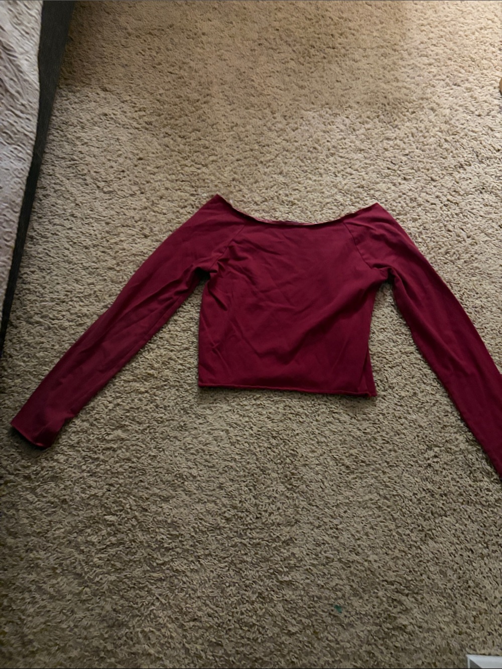 wild fable Off-Shoulder Long-Sleeve Top in Wine - Picture 3 of 3